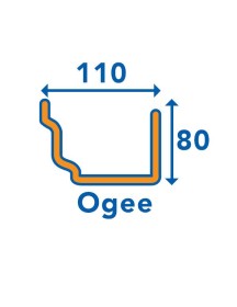 Crown Ogee Gutter Black 2m