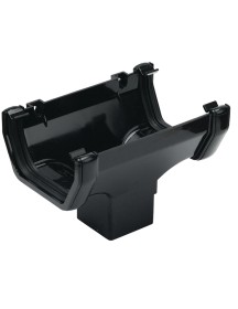 Square Line Gutter Running Outlet - Black