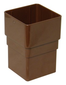 Square Line Downpipe Joiner Socket - Brown