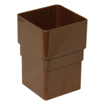 Square Line Downpipe Joiner Socket - Brown
