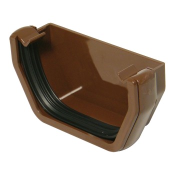 Square Line External Stop End - Brown