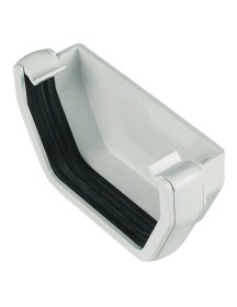 Square Line External Stop End - White