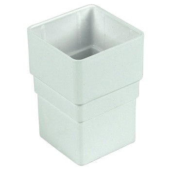 Square Line Downpipe Joiner Socket - White