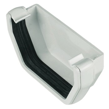 Square Line External Stop End - White