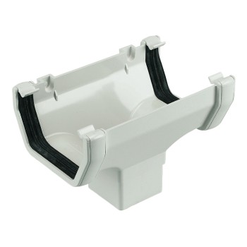 Square Line Gutter Running Outlet - White