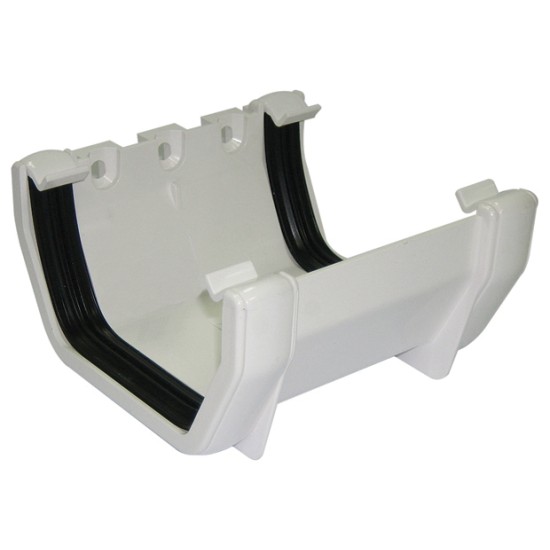 Square Line Gutter Union Bracket - White