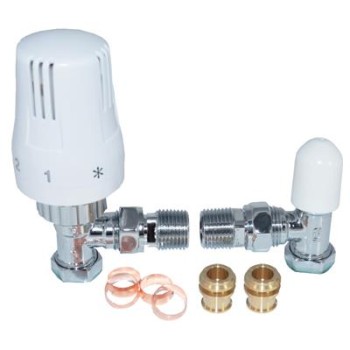 Europa Angled Thermostatic Radiator Valve Kit  Universal 