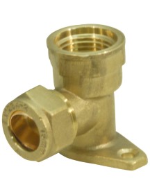 Compression Wallplate Elbow 15mm x 1/2"