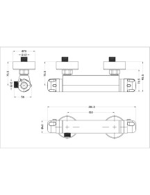 GEM Bottom Outlet Bar Thermostatic Bar Shower Mixer Valve