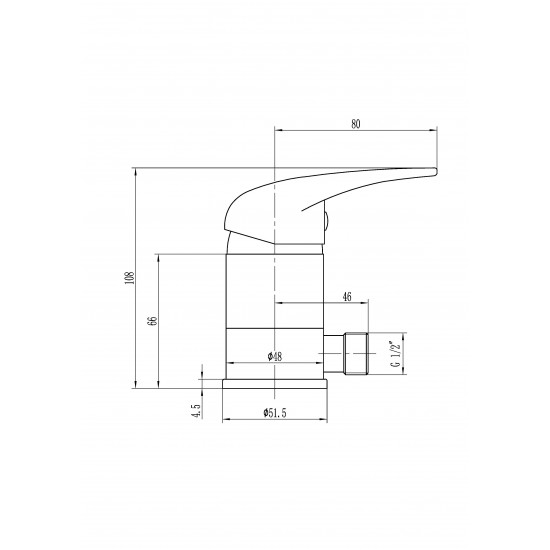 Caravan Shower Tap with 1/2 Swivel