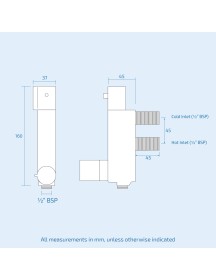V100 Alternative Vertical Shower Mixer 45mm Centres
