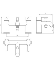 Pinford Bath Shower Mixer Black