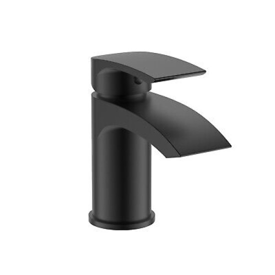 Belini Black Mini Basin Mixer C/W Click Waste