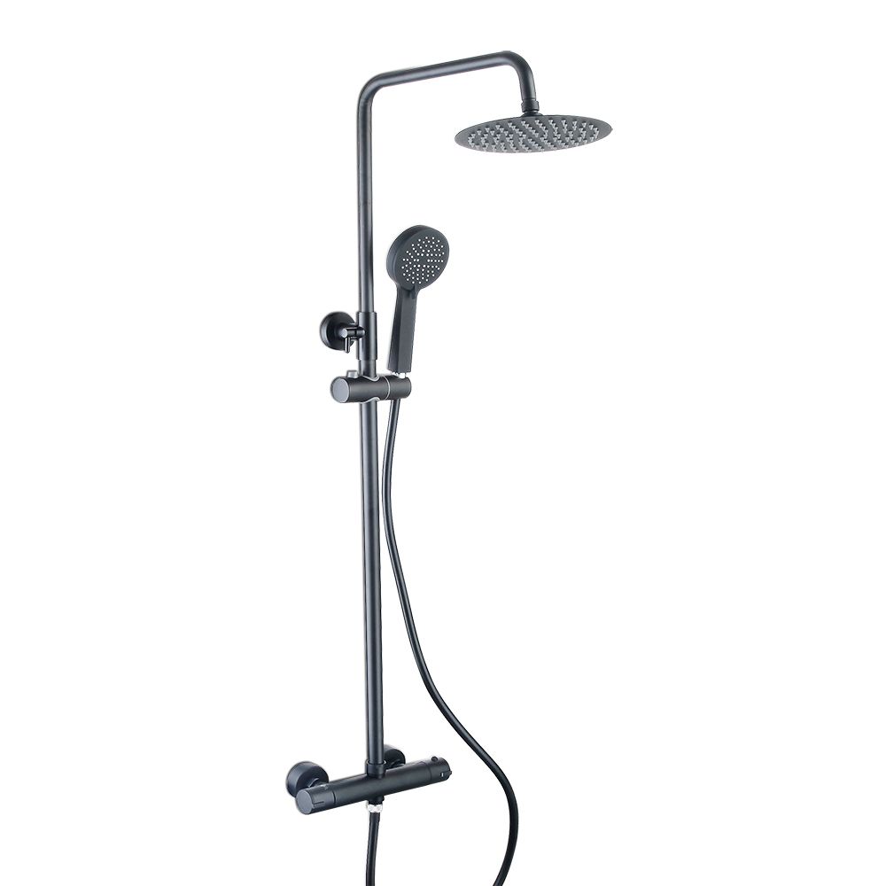 Black Round Thermostatic Shower System