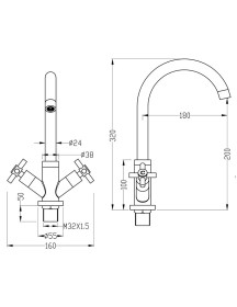 Westley Cross Head Kitchen Mixer 