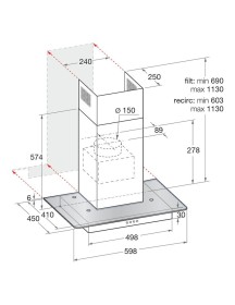 Indesit IHF 6.5 LM X Cooker Hood - Stainless Steel