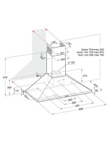 Indesit IHPC9.4LMX 90cm Stainless Steel Pyramid Cooker Hood