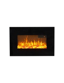 Sureflame Electric Wall Mounted Fire with Remote in Black, 26 Inch