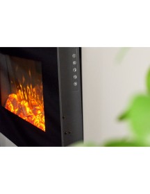 Sureflame Electric Wall Mounted Fire with Remote in Black, 26 Inch