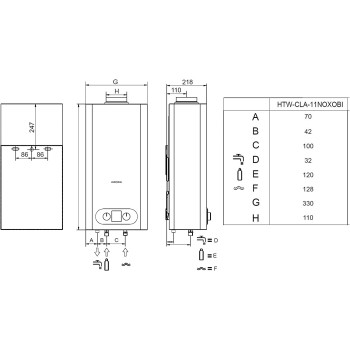 HTW 11L LPG Water Heater LoNox