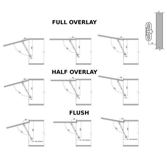 Gas Strut Stay 150NM For Cabinet/Cupboard Doors