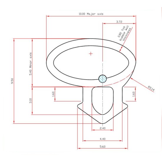 Oversize Offset Bubble Seal Per Metre