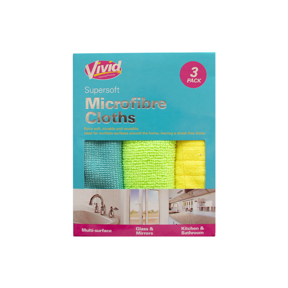 Microfibre Cleaning Cloths 3 Pack