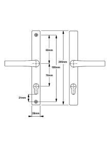 Eltherington Ferco UPVc Door Handle White Old Style