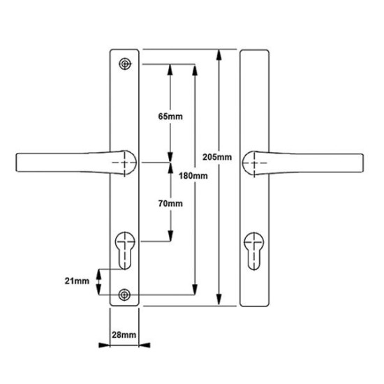 Eltherington Ferco UPVc Door Handle White Old Style