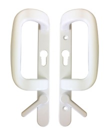 UPVC Inline Patio Door Handle Locking Fuhr Lock White