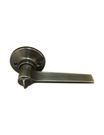 Tapered Bar Door Handle Set Pewter Privacy