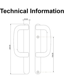 UPVC Inline Patio Door Handle XL Dummy White
