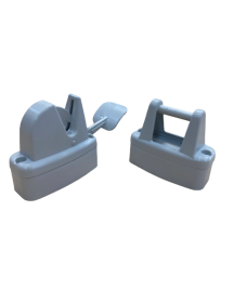 Lever/Trigger Release Catch Door Retainer (Flipper) Light Grey C/W Spacers