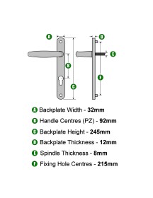 Eltherington UPVc Door Handle Black New Style