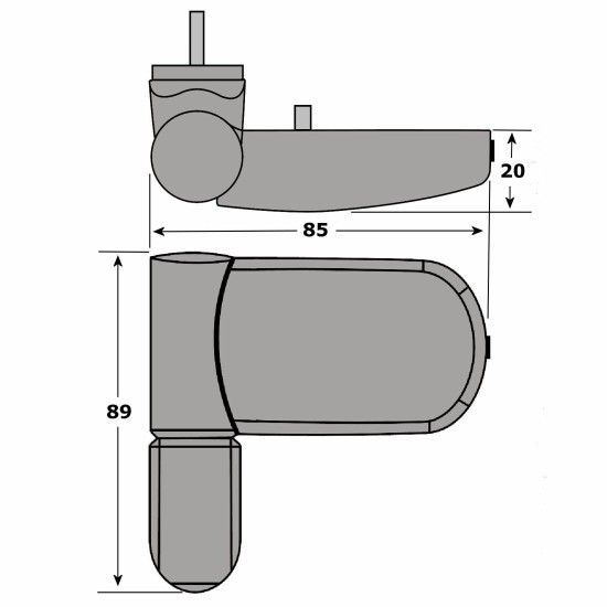 Ellbee adjustable flag hinges for UPVC doors. Black