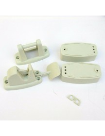 Lever/Trigger Release Catch Door Retainer (Flipper) Cream C/W Spacers