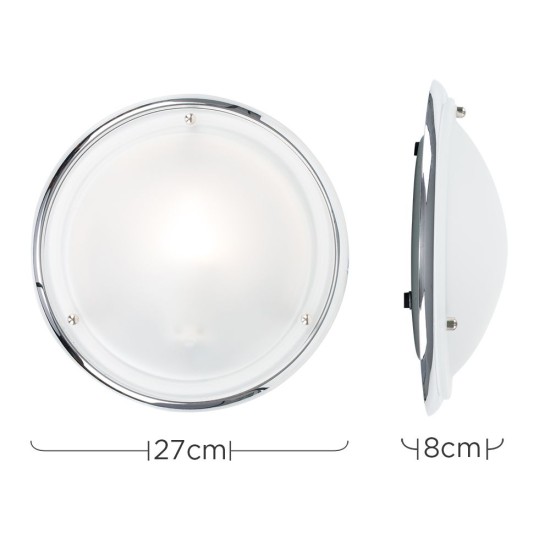 CEILING LIGHT MATT CHROME E27 270MM DIA