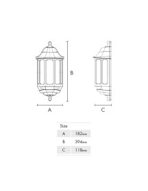 HALF LANTERN POLYCARBONATE BLACK 