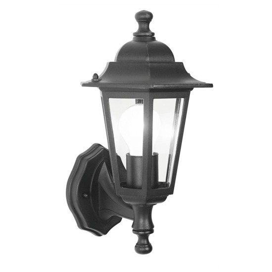 Black Six Sided Lantern Dual Mount