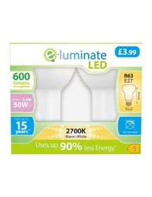 LED R63 Reflector 5.4W (50w) E27 (ES) Pack of 2