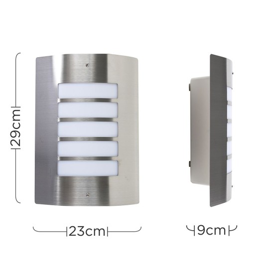 Exterior Wall Light Brushed Stainless Steel