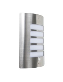 Exterior Pir Wall Light Brushed Stainless Steel
