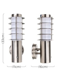 EQUINOX DUSK 'TIL DAWN WALL LANTERN IN BRUSHED CHROME