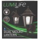 Black Six Sided Lantern Dual Mount