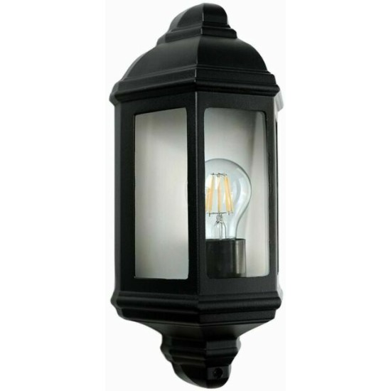 Black Half Lantern Aluminium 60W BC