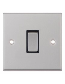 Satin Chrome Black Insert 1 Gang  Switch 