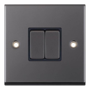 Black Nickel Black Insert 2 Gang 2 Way Switch 