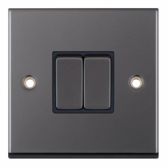 Black Nickel Black Insert 2 Gang 2 Way Switch