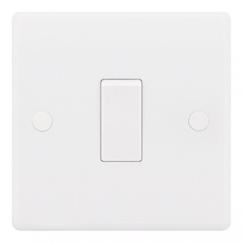 Smooth White 1 Gang 10A 1 or 2 Way Switch