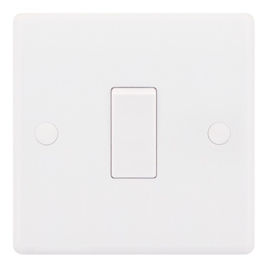 Smooth White 1 Gang 10A 1 or 2 Way Switch